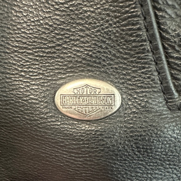 Vintage 90’s Men's Black Leather Harley-Davidson Vest Sz L - Picture 2 of 10